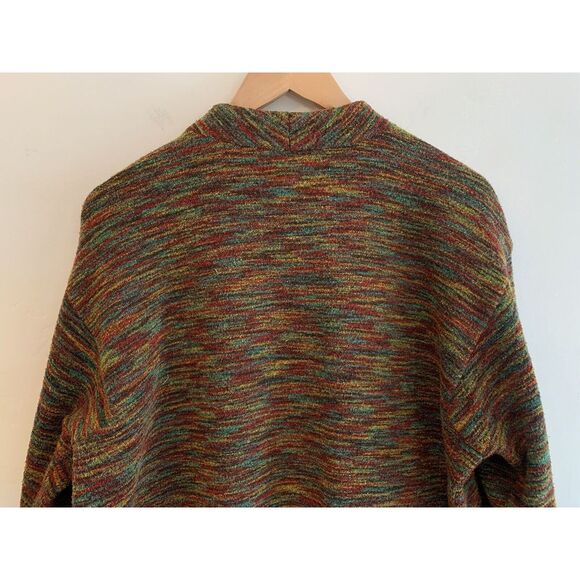 VTG Easy Spirit Rainbow Knit Cardigan Sweater 1X Cottage Core Metal Button Lined - Picture 7 of 13